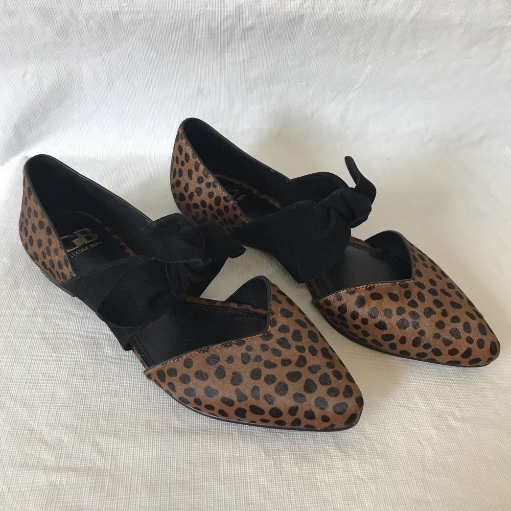 Gianni Bini Animal Print Bow Flats